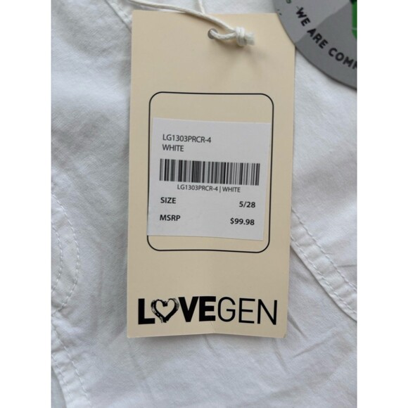 Generation Love Women’s White Double Button Parachute Pants Size 5/28 NEW - Picture 8 of 12